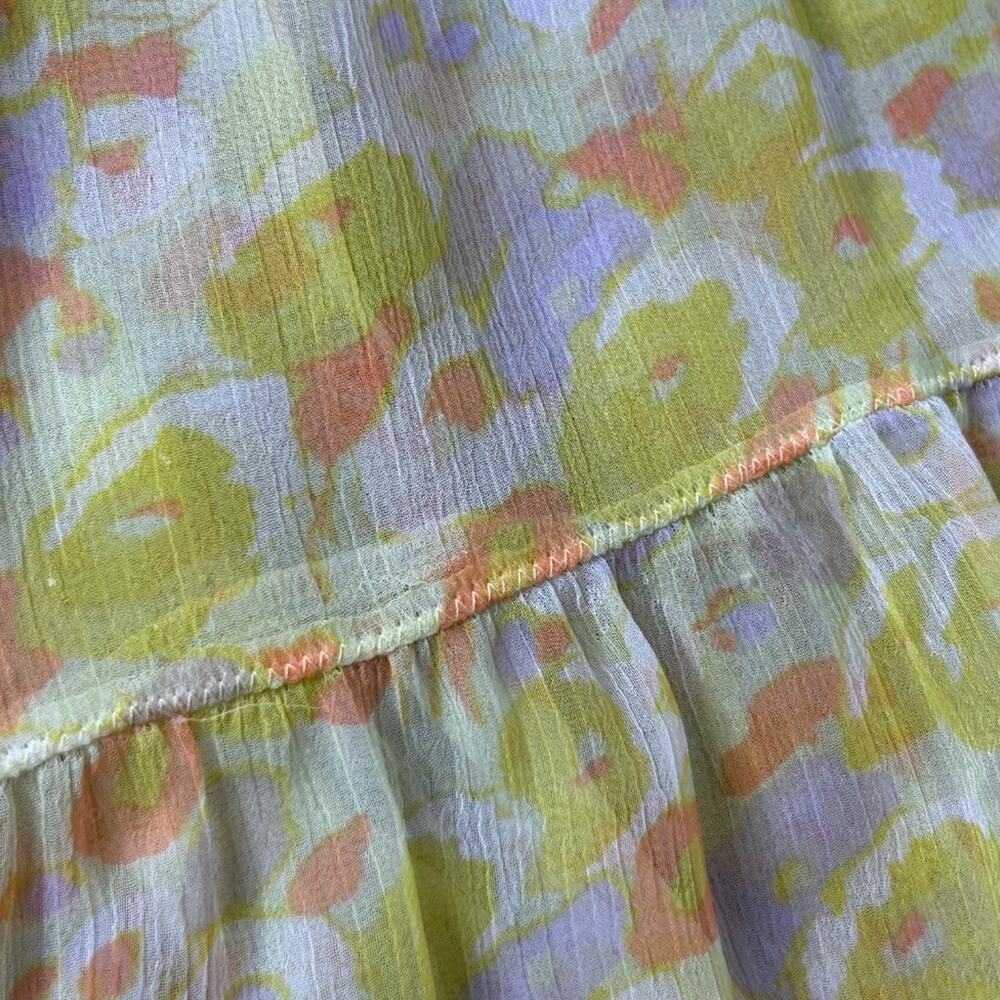 Free People Intimately Floral Babydoll Nightgown Yellow Sheer Babydoll Dress S - Picture 5 of 9